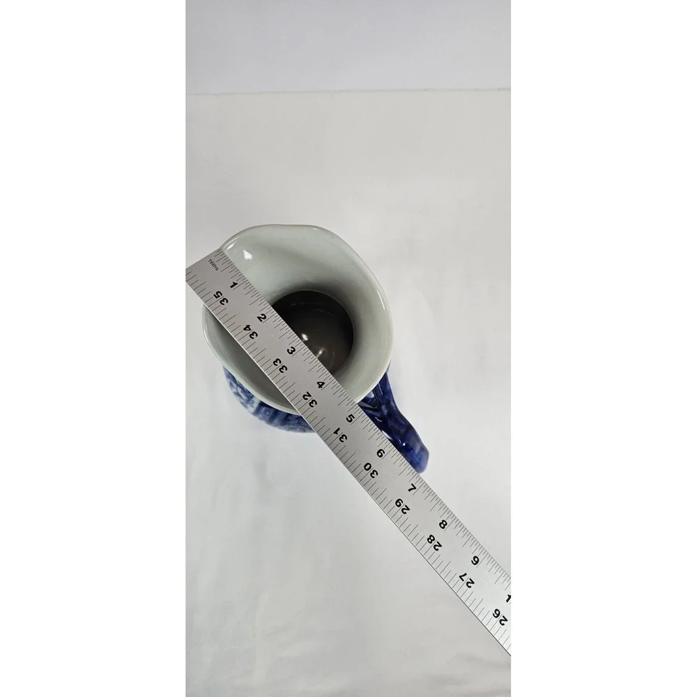 Vintage Lg. Victoria Ware Ironstone Pitcher - Flow Blue Style‎ - Old World Town